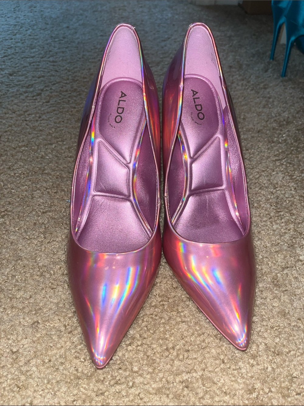 Aldo Iridescent Pink Pointed-Toe Heels